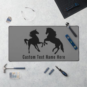 Custom Your Text and Colours Couple Horse Desk Mat