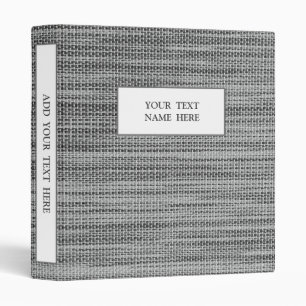 Custom Your Text Binder Faux Grey Fabric Design