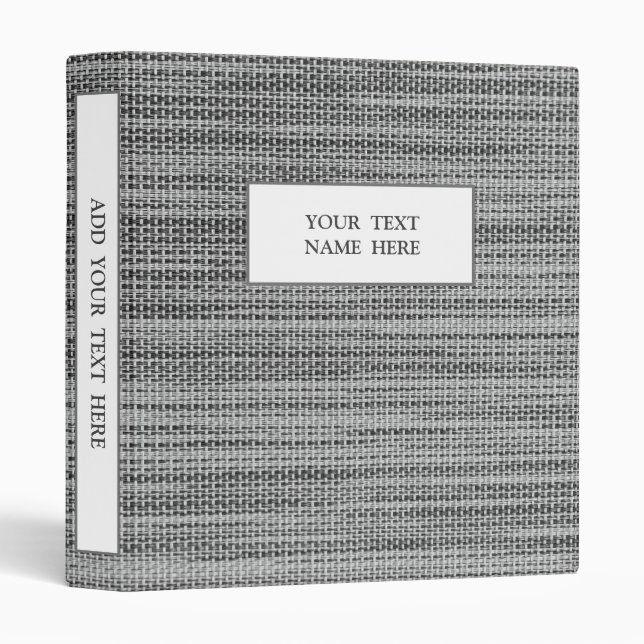 Custom Your Text Binder Faux Grey Fabric Design (Front/Spine)