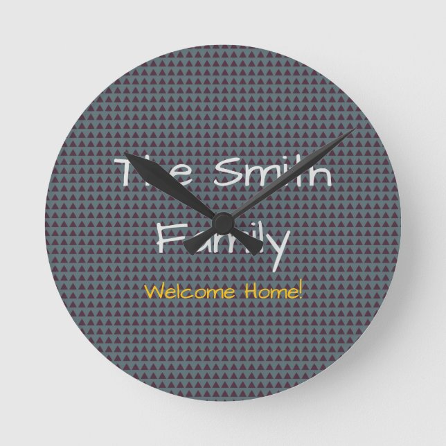 Custom Your Text Here Personalized Home Round Clock (Front)