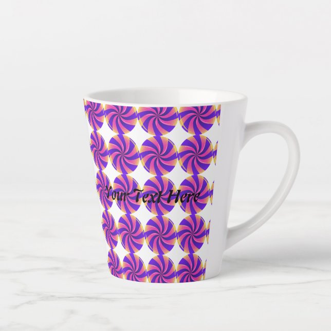 Custom Your Text Here Text Name Candy Image Latte Mug (Right)