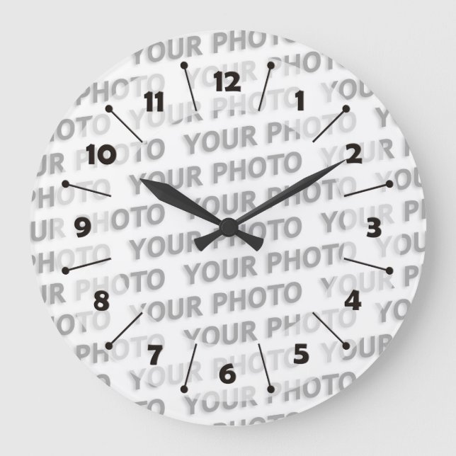 Custom your text, image & background colour large clock (Front)