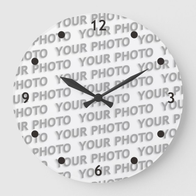 Custom your text, image & background colour large clock (Front)