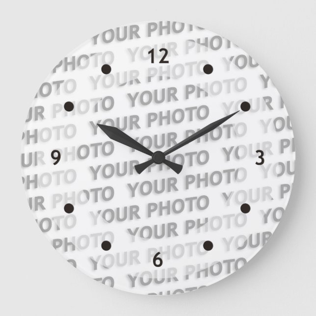 Custom your text, image & background colour large clock (Front)