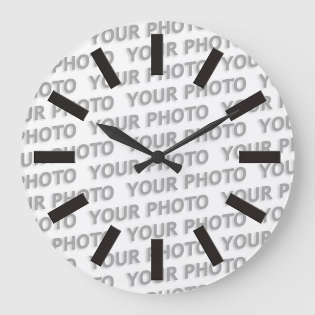Custom your text, image & background colour large clock (Front)