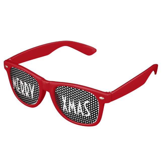 Custom your text, image & background colour retro sunglasses (Angled)