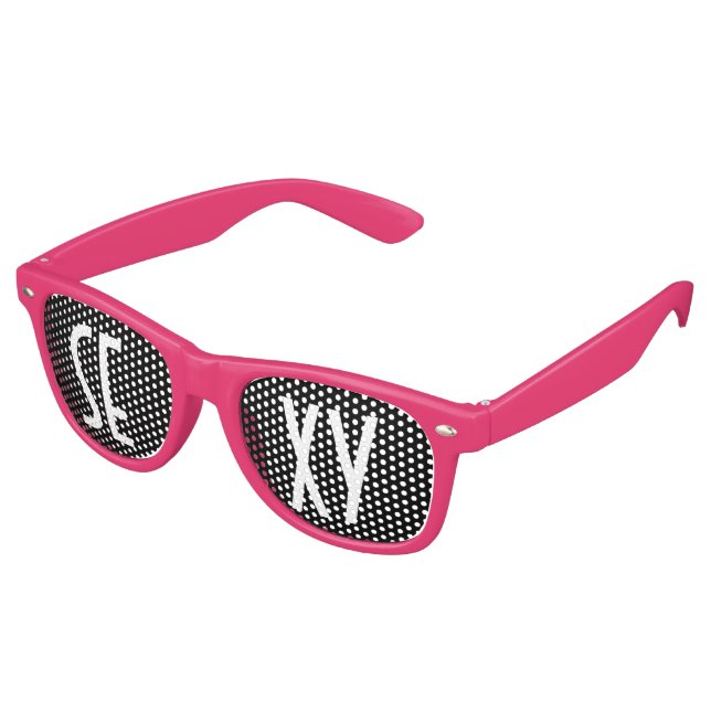 Custom your text, image & background colour retro sunglasses (Angled)