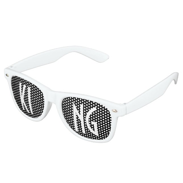 Custom your text, image & background colour retro sunglasses (Angled)