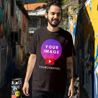Custom Youtube Channel Name Black T-Shirt