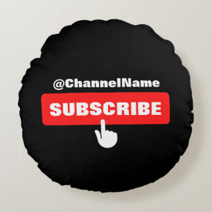 Custom Youtube Subscribe Shirt With Channel Name Round Pillow