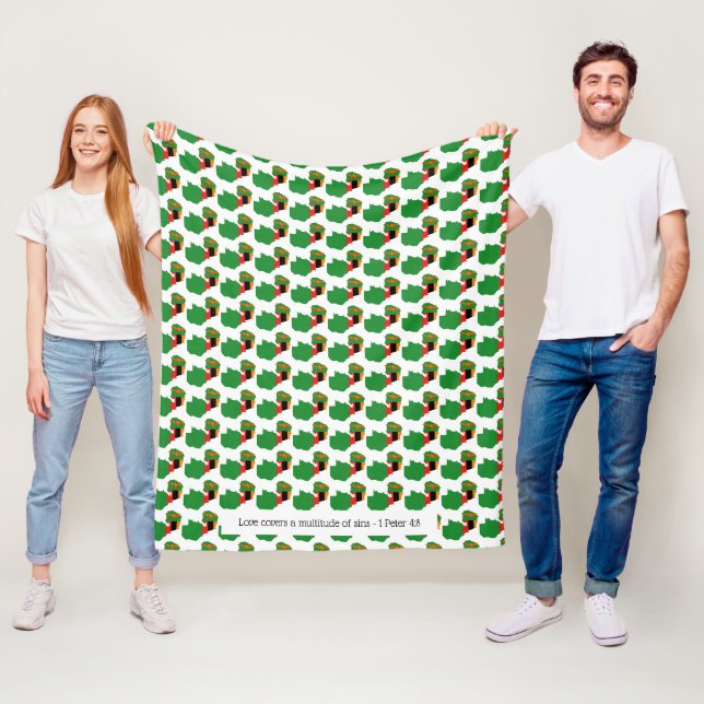 Custom ZAMBIAN FLAG Fleece Blanket (In Situ)