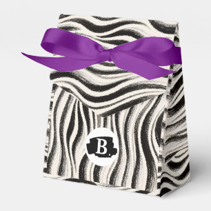 Custom Zebra Favour Box with Ribbon – Personalized