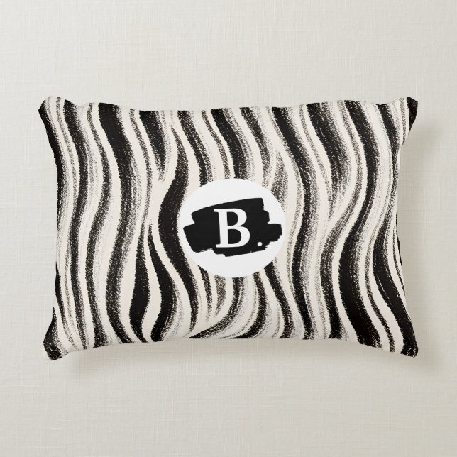 Custom Zebra Stripe Accent Pillow – Personalized (Front)
