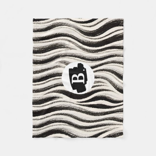 Custom Zebra Stripe Fleece Blanket – Personalized (Front)