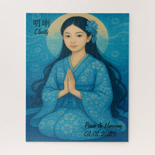 Custom Zen Meditation Mindful Japan illustration Jigsaw Puzzle