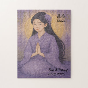 Custom Zen Meditation Mindful Japan illustration  Jigsaw Puzzle