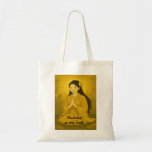 Custom Zen Meditation Whimsical Art Mindfulness Tote Bag