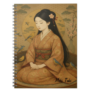 Custom Zen Yoga Meditation Mindfulness Art Brown Notebook