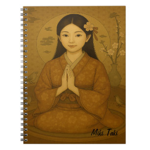 Custom Zen Yoga Meditation Mindfulness Art Brown Notebook