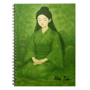 Custom Zen Yoga Meditation Mindfulness Art Green  Notebook