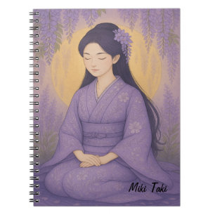 Custom Zen Yoga Meditation Mindfulness Art Purple  Notebook