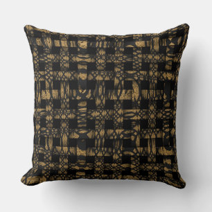 Custom Zigzag Leopard Black Weave Pattern Pillow