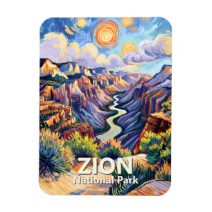 Custom Zion National Park Canyon Sunset Colorful Magnet