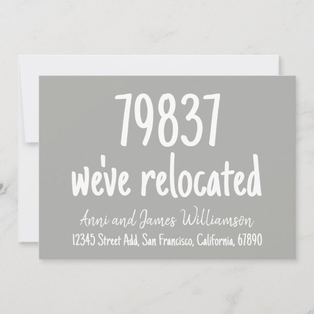 Custom Zip code Add Details We've Relocated Moving Announcement (Front)