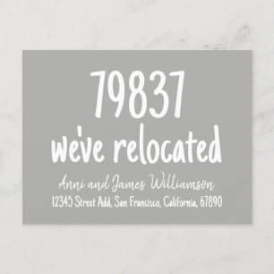 Custom Zip code Add Details We've Relocated Moving Holiday Postcard