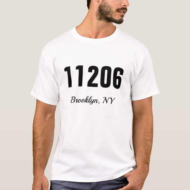 Custom Zip Code City & State T-Shirt (Front)