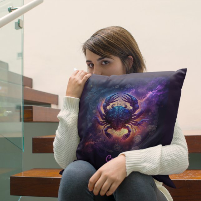 Custom Zodiac Cancer Horoscope Fantasy Sun Sign Th Throw Pillow (Creator Uploaded)