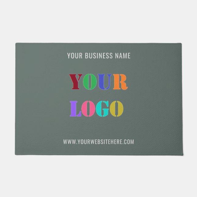 CustomCompany  Logo and Text Business Doormat (Front)