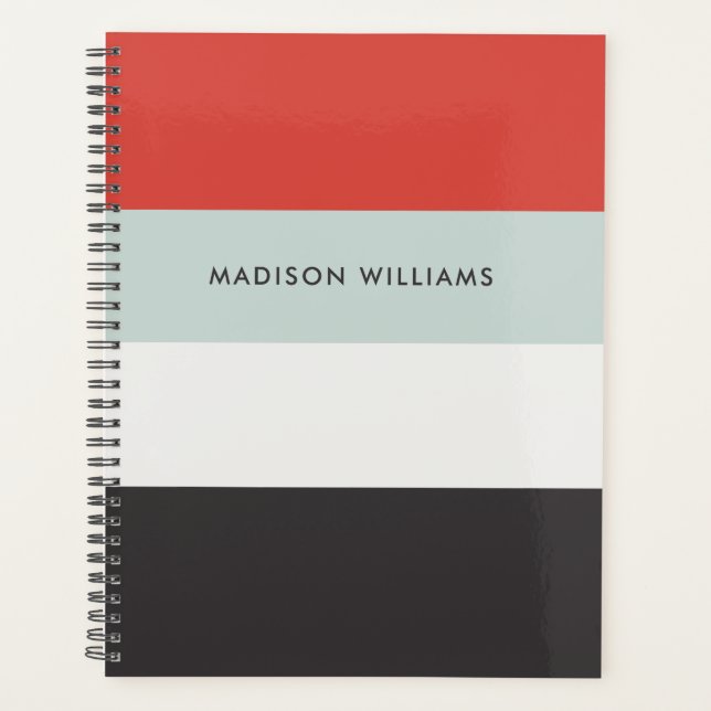 Custome Colorblock Horizontal Monogram  Planner (Front)