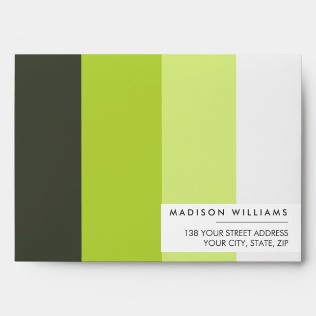 Custome Colorblock Horizontal Stripe Monogram  Env Envelope (Front)