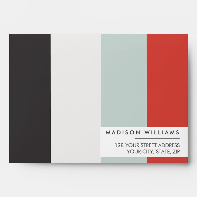Custome Colorblock Horizontal Stripe Monogram  Env Envelope (Front)