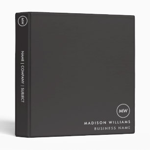 Custome Minimal Monogram 3 Ring Binder