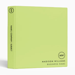 Custome Minimal Monogram 3 Ring Binder