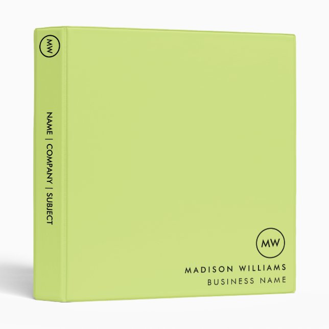 Custome Minimal Monogram 3 Ring Binder (Front/Spine)