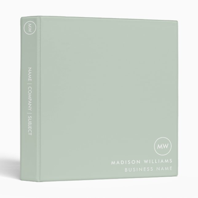 Custome Minimal Monogram 3 Ring Binder (Front/Spine)