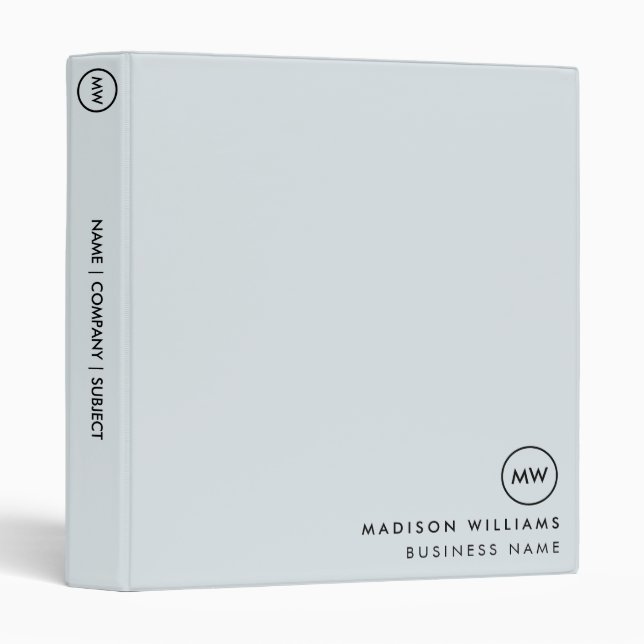 Custome Minimal Monogram 3 Ring Binder (Front/Spine)