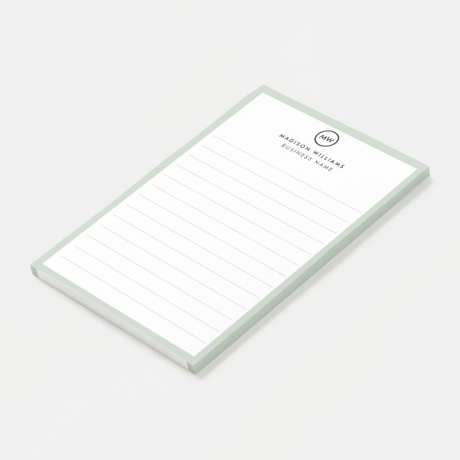 Custome Minimal Monogram Post-it Notes (Angled)