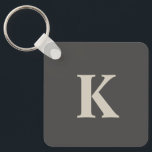 Custome Monogrammed Grey  Keychain<br><div class="desc">This cute keychain featuring your initial on both sides of the keychain with stylish grey colours.
Custom it now to add your initial monogram.</div>