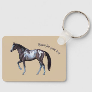 Custome Text Western Appaloosa horse running - Keychain