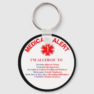 Customer 1 Drug Allergy Button Keychain
