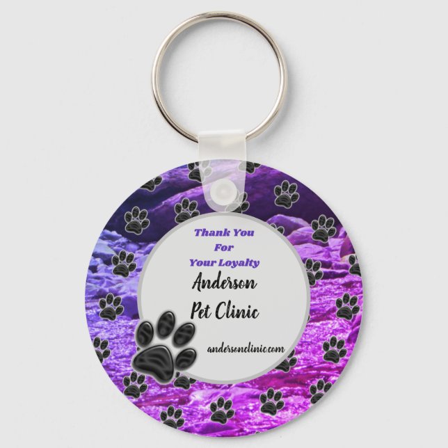 Customer Appreciation Animal Caregiver Thank You Keychain (Front)