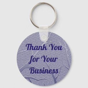 Customer Appreciation Elegant Blue Thank You Keychain
