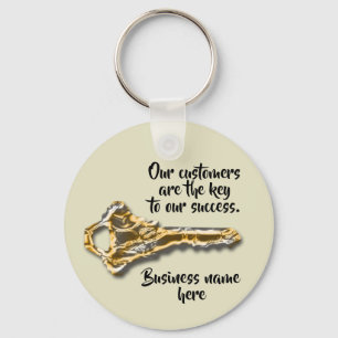Customer Appreciation Metal Key Business Thank You Keychain