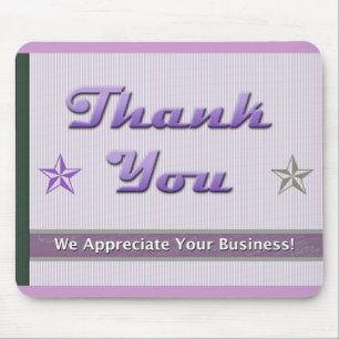 Customer Appreciation Purple Stars and Stripes Mouse Pad