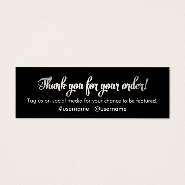 Customer Appreciation Silver Thank You For Order (Front)