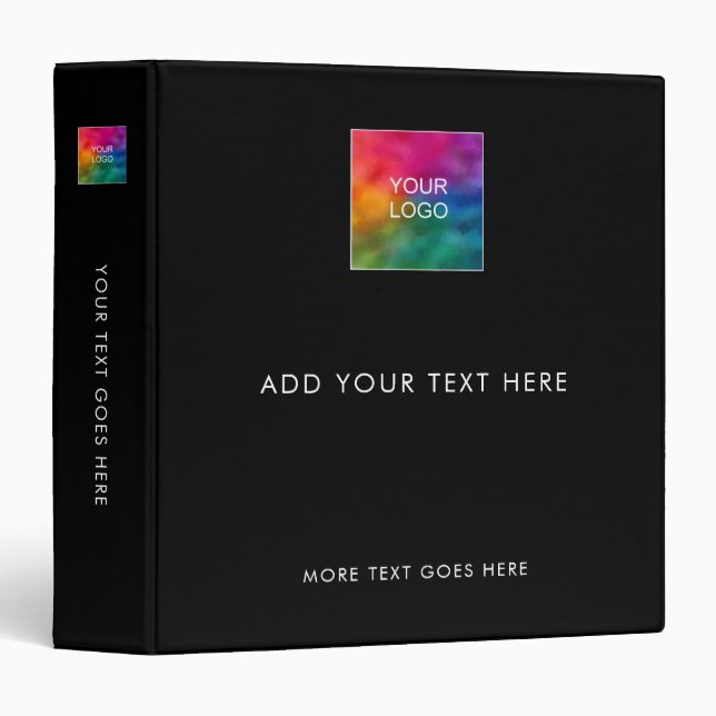 Customer Business Company Logo Black Template Binder (Front/Spine)